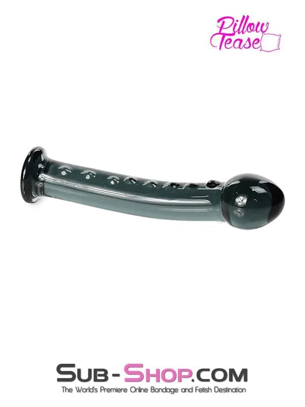 0454M      Queen's Dragon Dual Ridge Black Glass Massager
