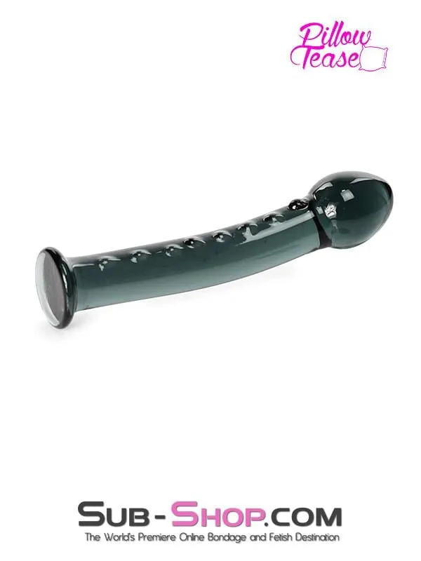 0454M      Queen's Dragon Dual Ridge Black Glass Massager