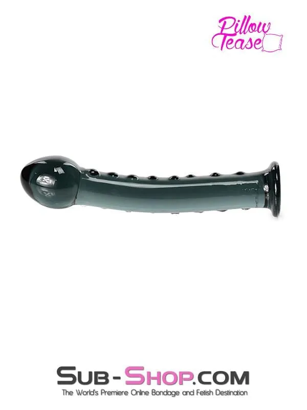 0454M      Queen's Dragon Dual Ridge Black Glass Massager