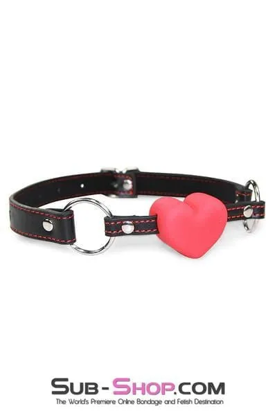 1849RS      Love Gag Red Heart Shaped Ballgag with Hearts Strap - LAST CHANCE - Final Closeout!