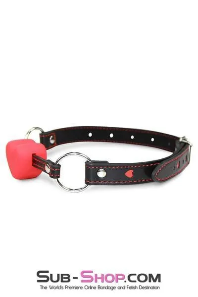 1849RS      Love Gag Red Heart Shaped Ballgag with Hearts Strap - LAST CHANCE - Final Closeout!