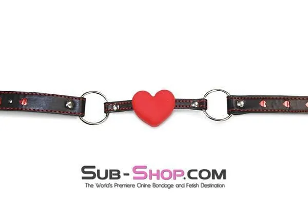 1849RS      Love Gag Red Heart Shaped Ballgag with Hearts Strap - LAST CHANCE - Final Closeout!