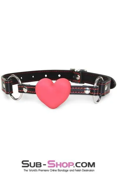 1849RS      Love Gag Red Heart Shaped Ballgag with Hearts Strap - LAST CHANCE - Final Closeout!