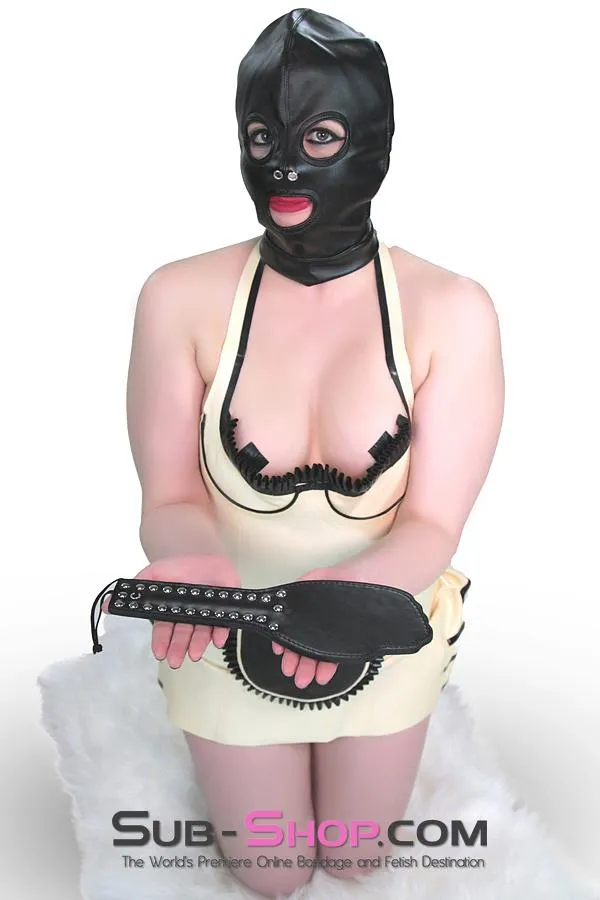 2772M      Soft Leatherette Open Mouth and Eyes Lacing Hood