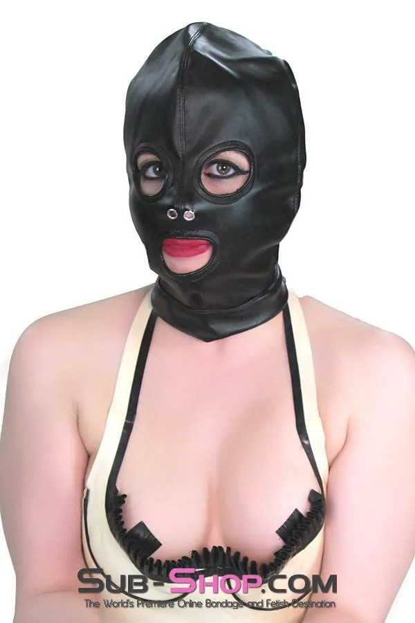 2772M      Soft Leatherette Open Mouth and Eyes Lacing Hood