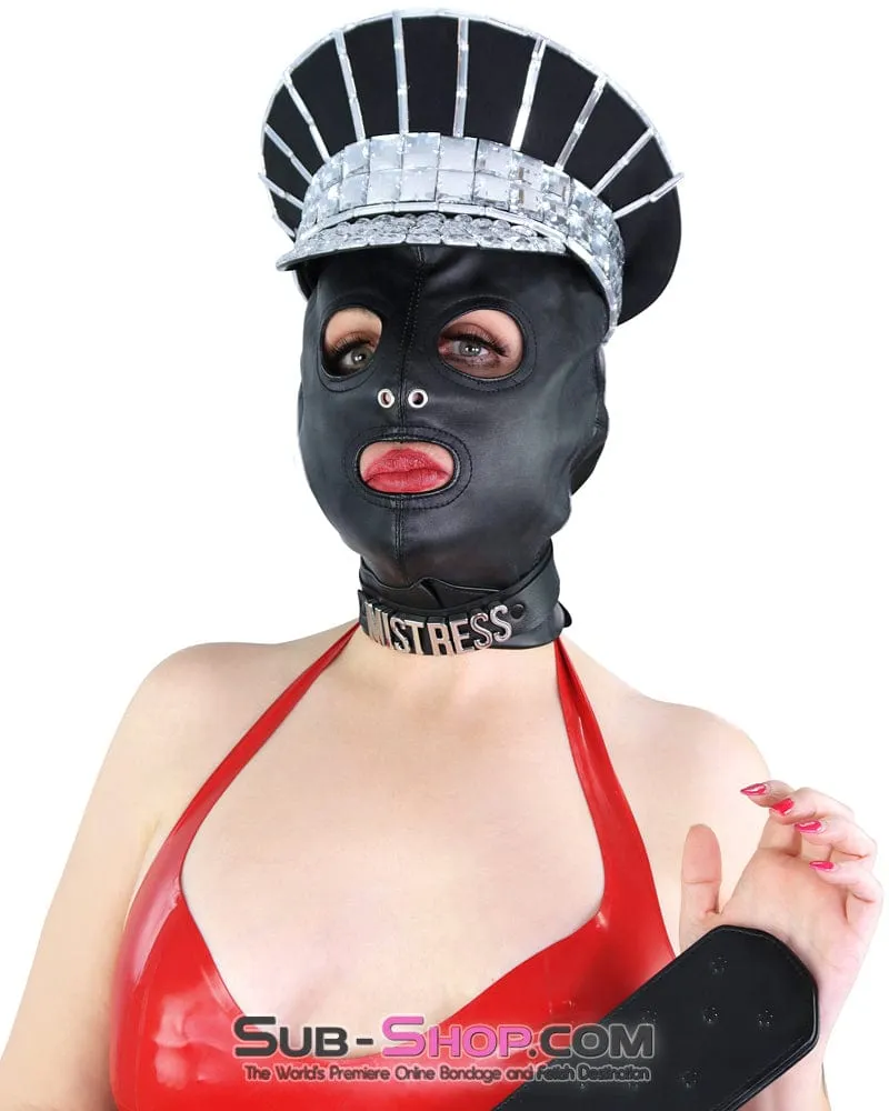 2772M      Soft Leatherette Open Mouth and Eyes Lacing Hood