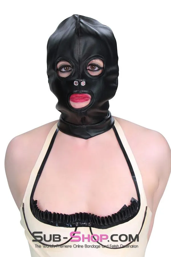 2772M      Soft Leatherette Open Mouth and Eyes Lacing Hood