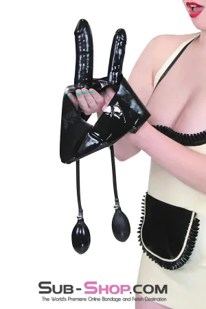 2957D     Double Dildo Inflatable Latex Dildo Panties