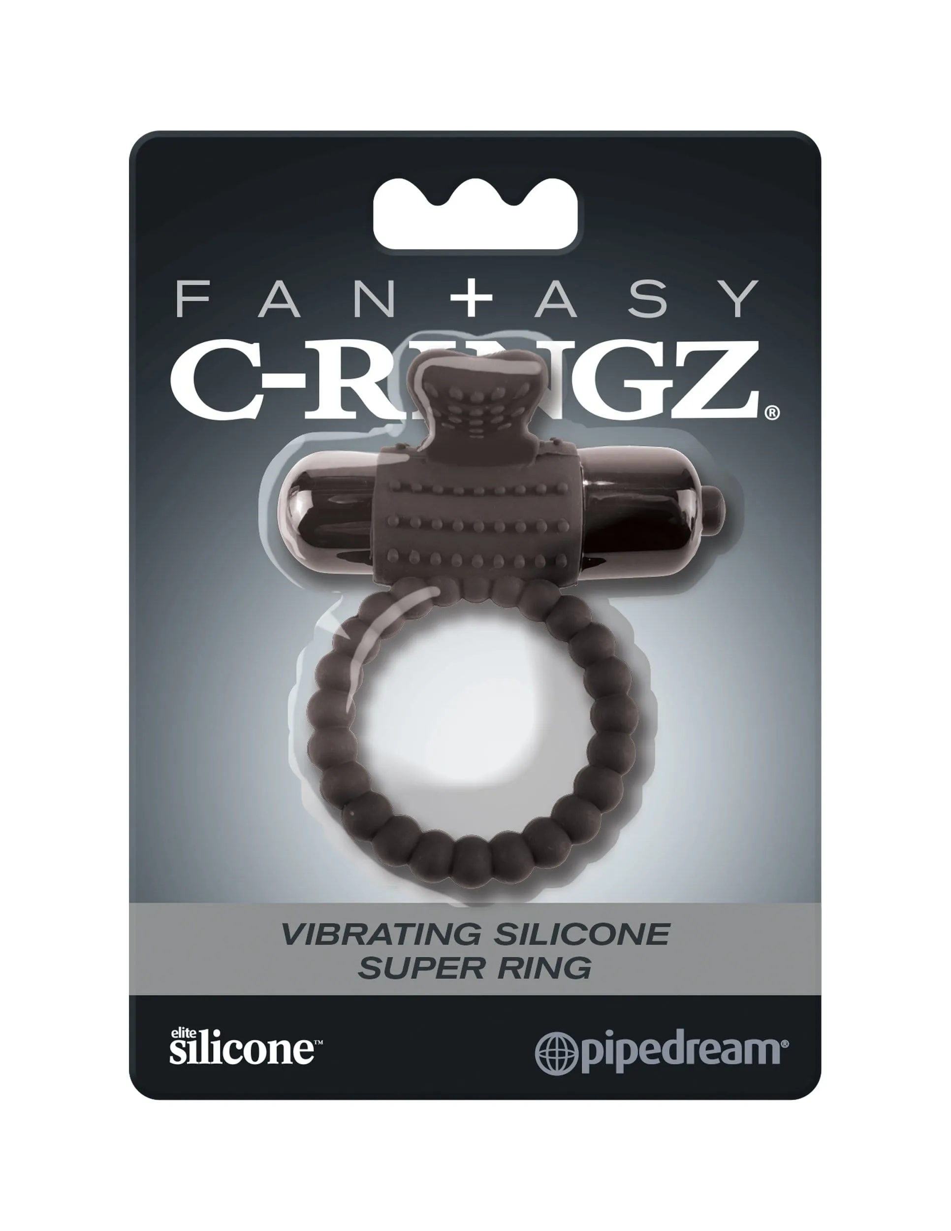 3417P      Fantasy C-Ringz Vibrating Silicone Super Ring, Black - LAST CHANCE - Final Closeout!