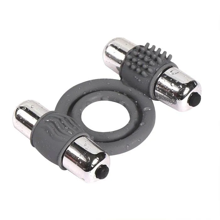 7003M      Dual Vibe Waterproof Cock And Balls Erection Rings