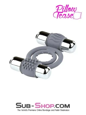 7003M      Dual Vibe Waterproof Cock And Balls Erection Rings