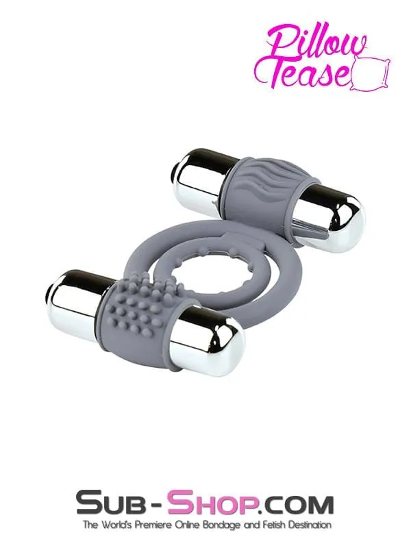 7003M      Dual Vibe Waterproof Cock And Balls Erection Rings