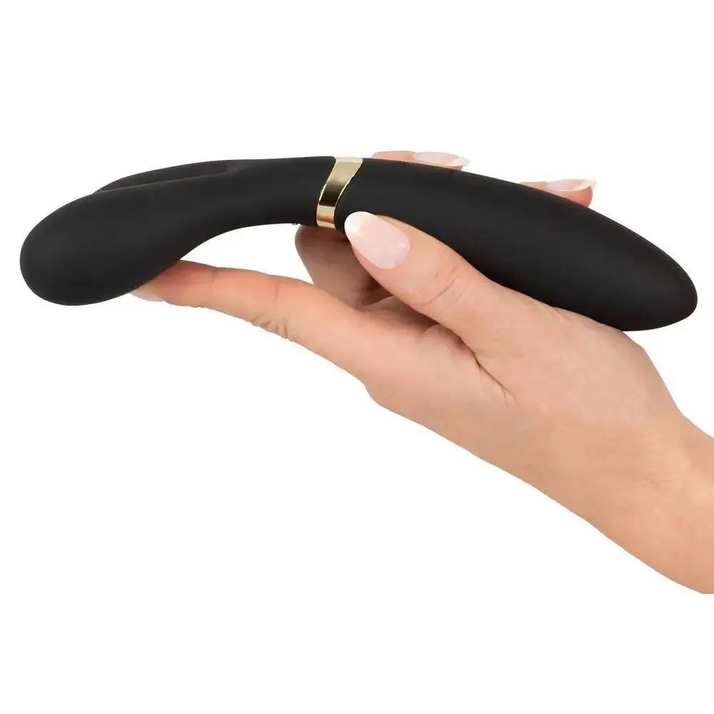 7.7-inch Silicone Black Rechargeable Clitoral Vibrator