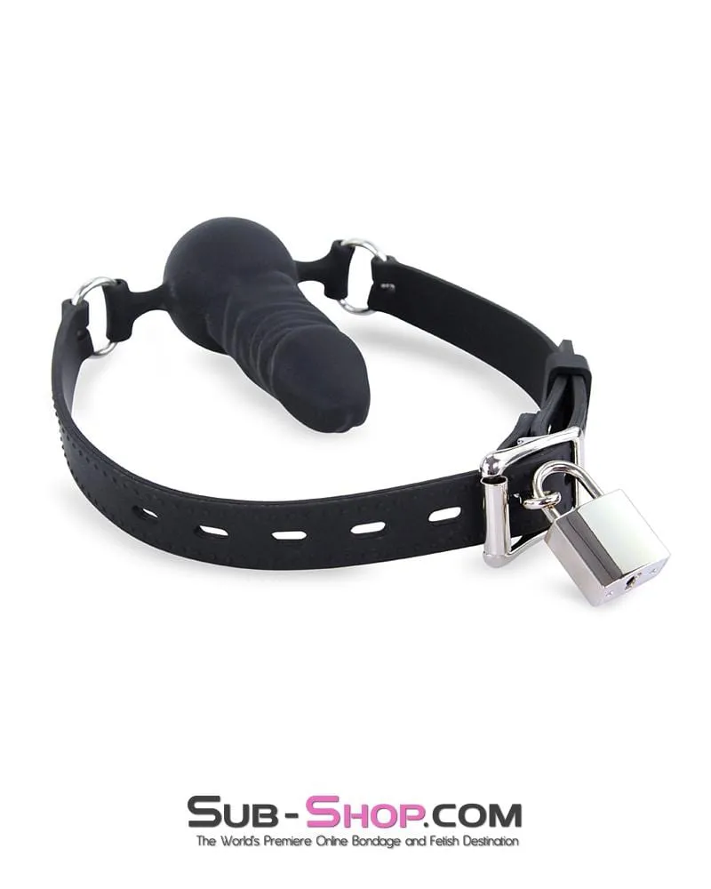 7941M      Black Locking Silicone Penis Ball Gag