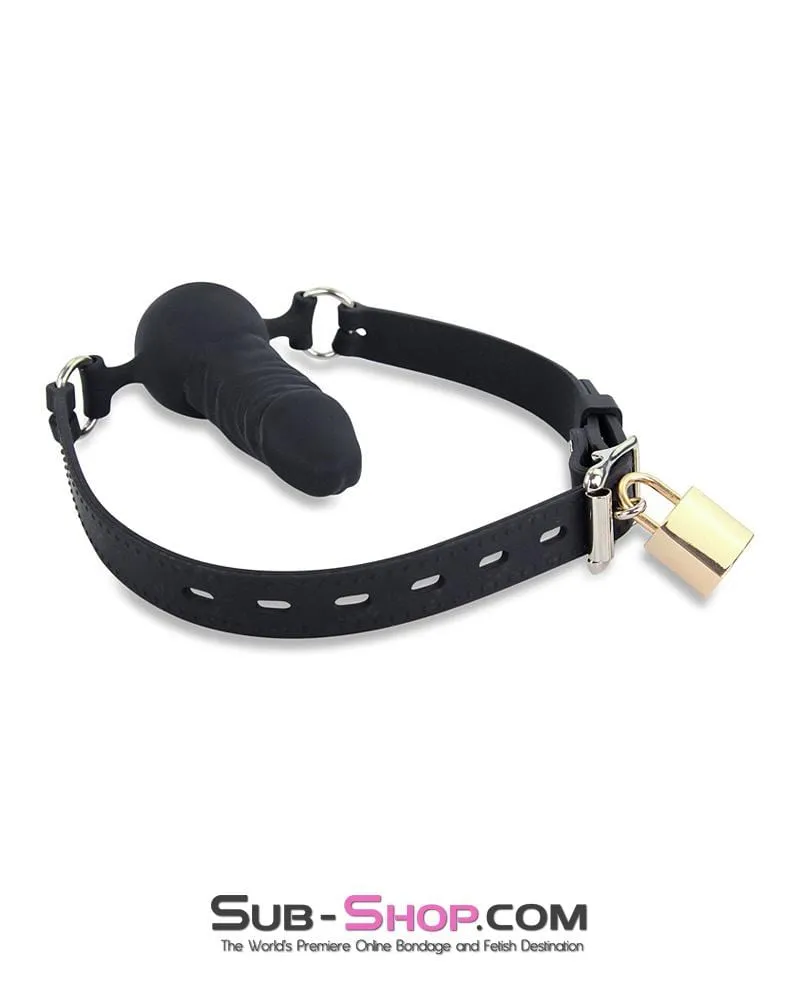 7941M      Black Locking Silicone Penis Ball Gag