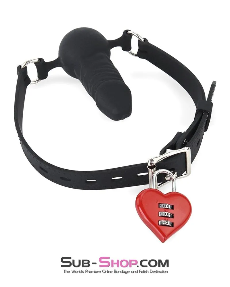 7941M      Black Locking Silicone Penis Ball Gag