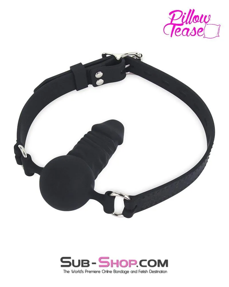 7941M      Black Locking Silicone Penis Ball Gag