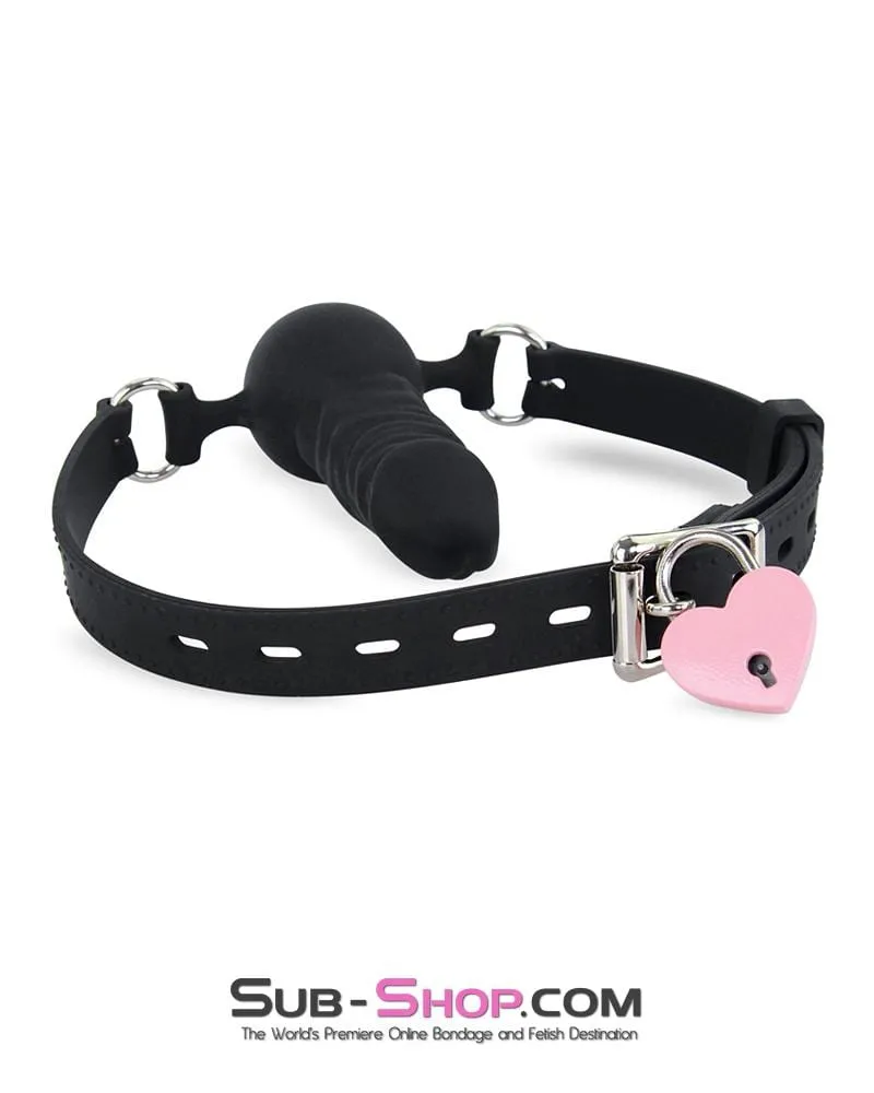 7941M      Black Locking Silicone Penis Ball Gag
