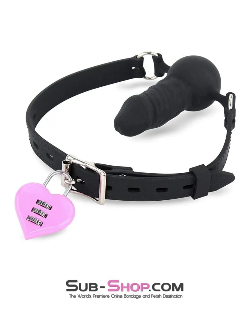 7941M      Black Locking Silicone Penis Ball Gag