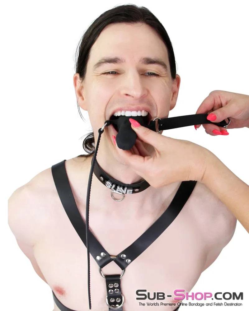 7941M      Black Locking Silicone Penis Ball Gag