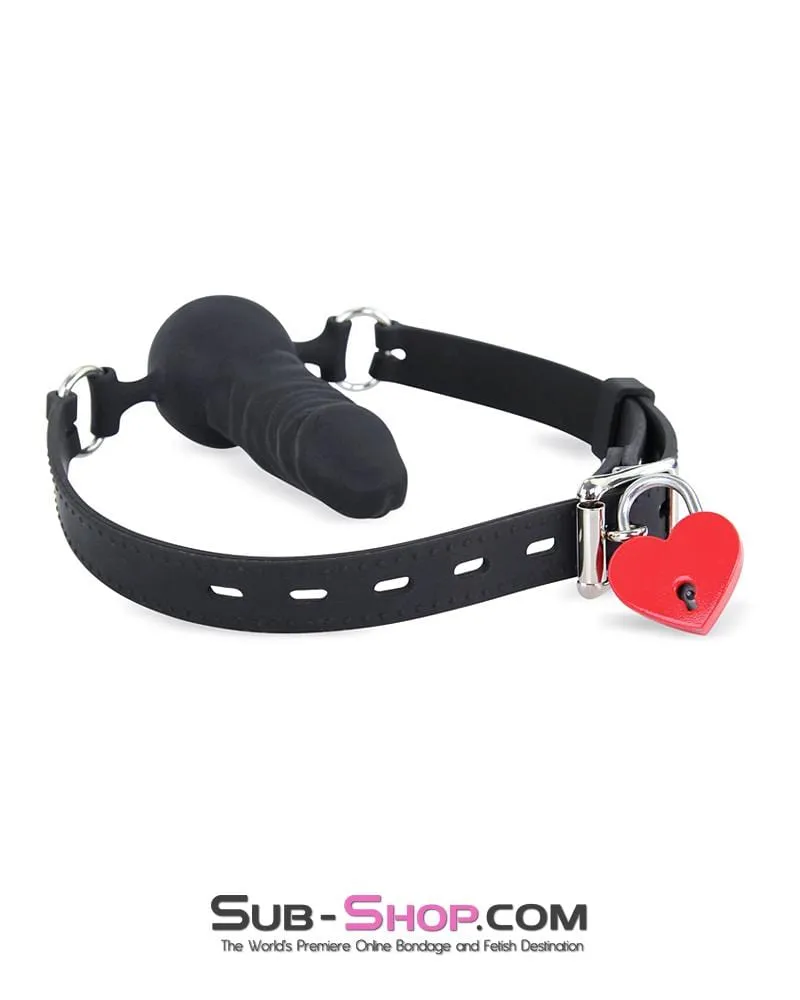 7941M      Black Locking Silicone Penis Ball Gag