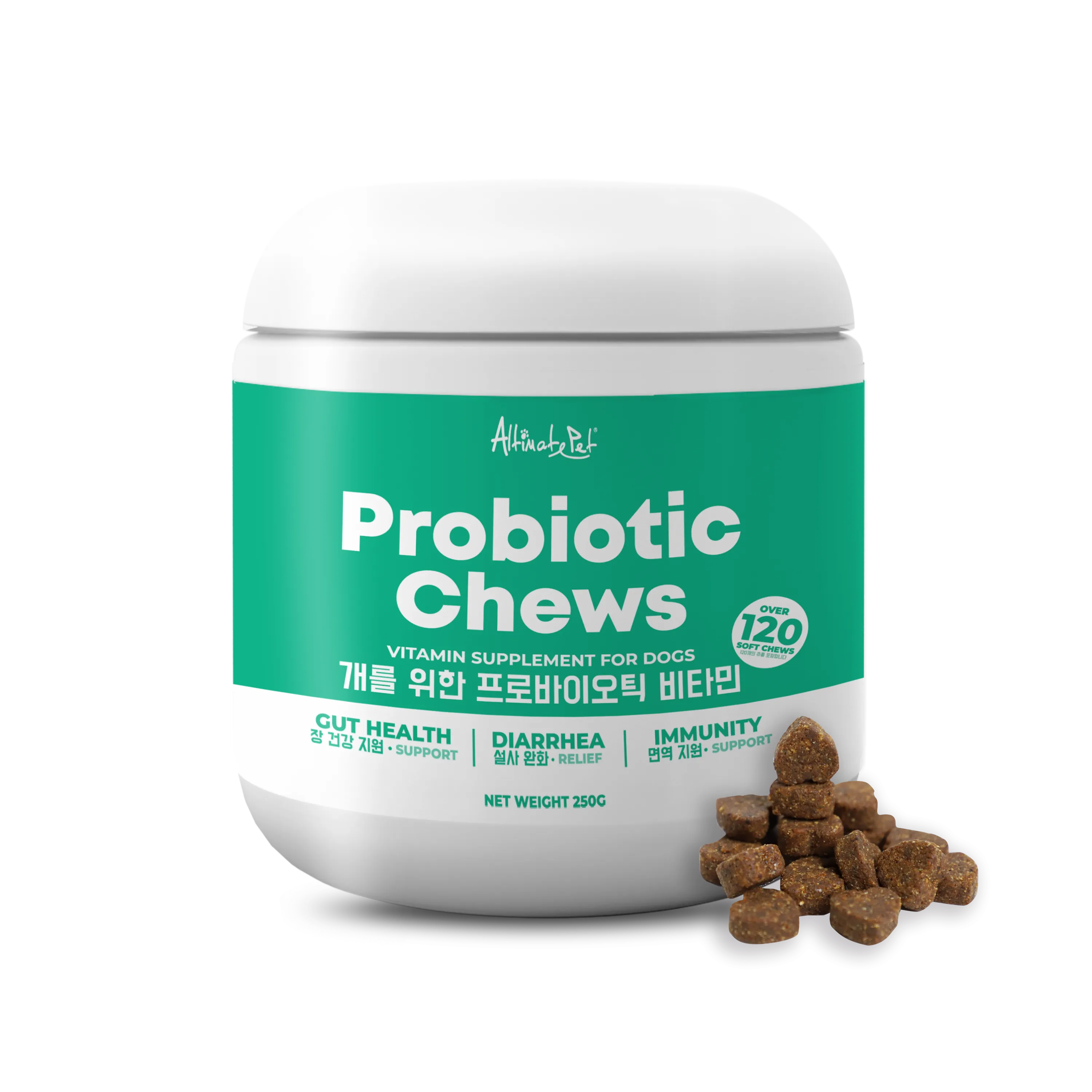 Altimate Pet Probiotic Vitamin Supplement For Dogs - Over 120 Soft Chews (250g)