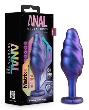 Anal Adventures Matrix - Bumped Bling Plug -  Sapphire