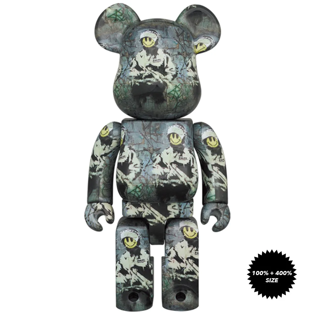Banksy Riot Cop 100%   400% Bearbrick Set by Medicom Toy