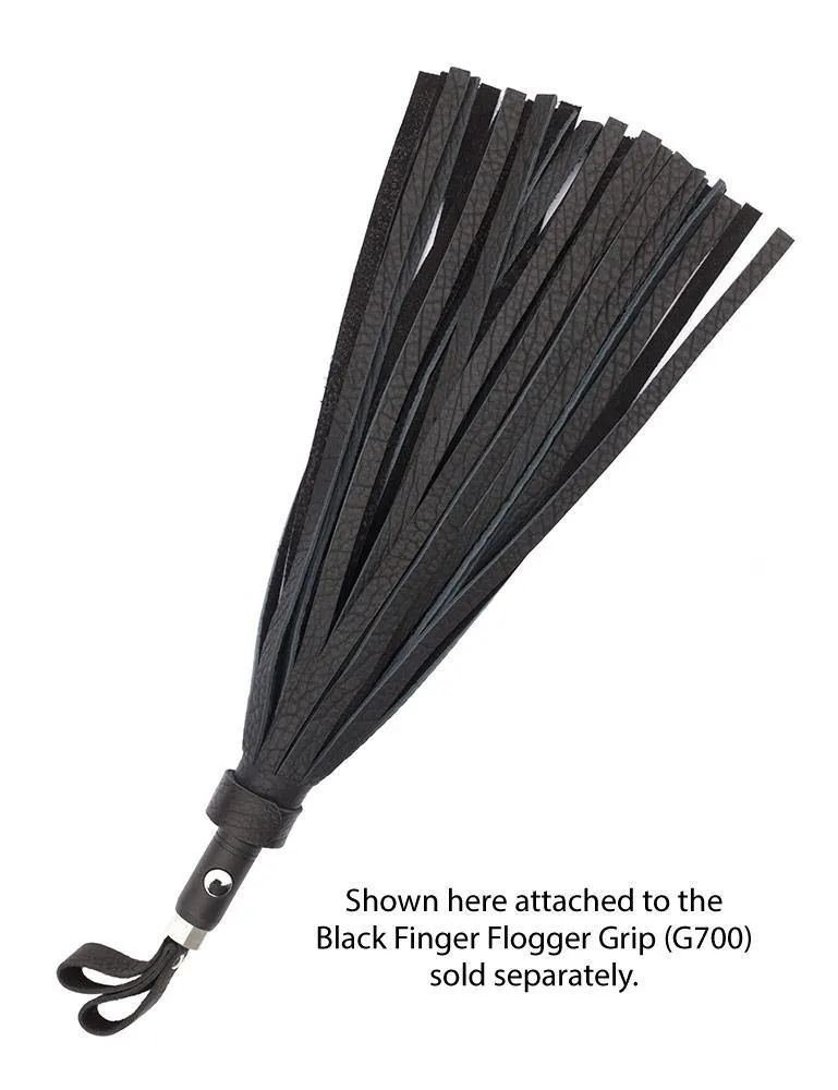 Black Leather Bison Hide Interchangeable Flogger 1/2"