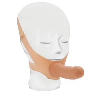 California Exotic Nude Latex Face Strap-on Dildo with Support Straps