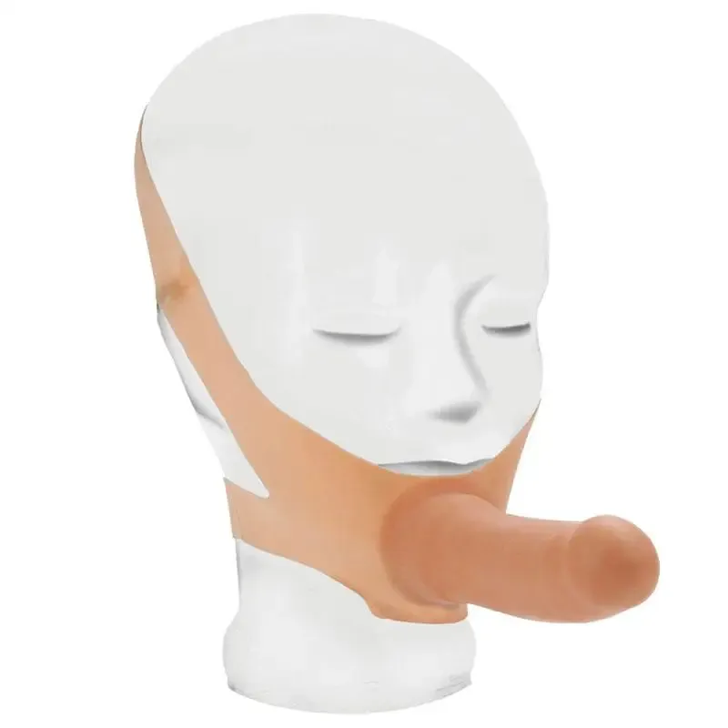 California Exotic Nude Latex Face Strap-on Dildo with Support Straps