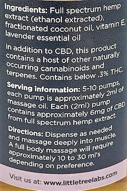 CBD Massage Oil - Little Tree Labs