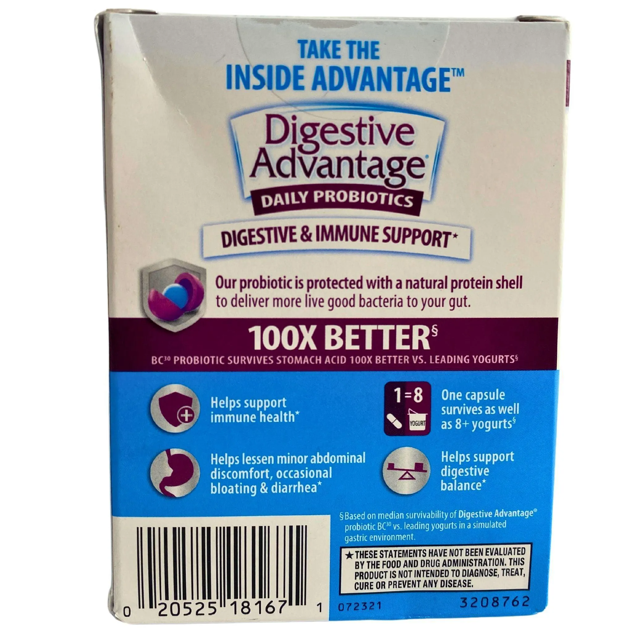 Digestive Advantage Daily  Probiotics Digestive & Immune Support 4 IN 1  One Daily (40 Pcs Lot)