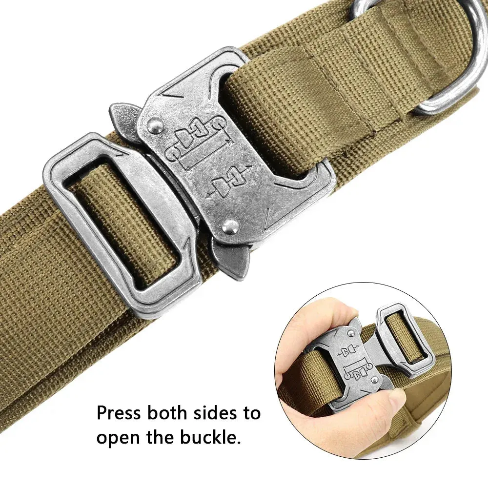 Durable Military Tactical Dog Collar Adjustable Pet Nylon Walking Training Collar For Medium Large Dogs Keji German Shepard