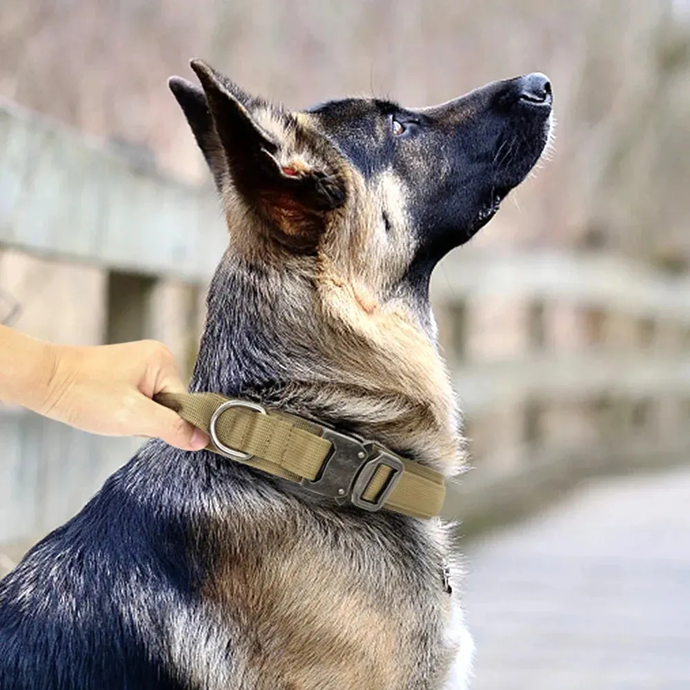 Durable Military Tactical Dog Collar Adjustable Pet Nylon Walking Training Collar For Medium Large Dogs Keji German Shepard