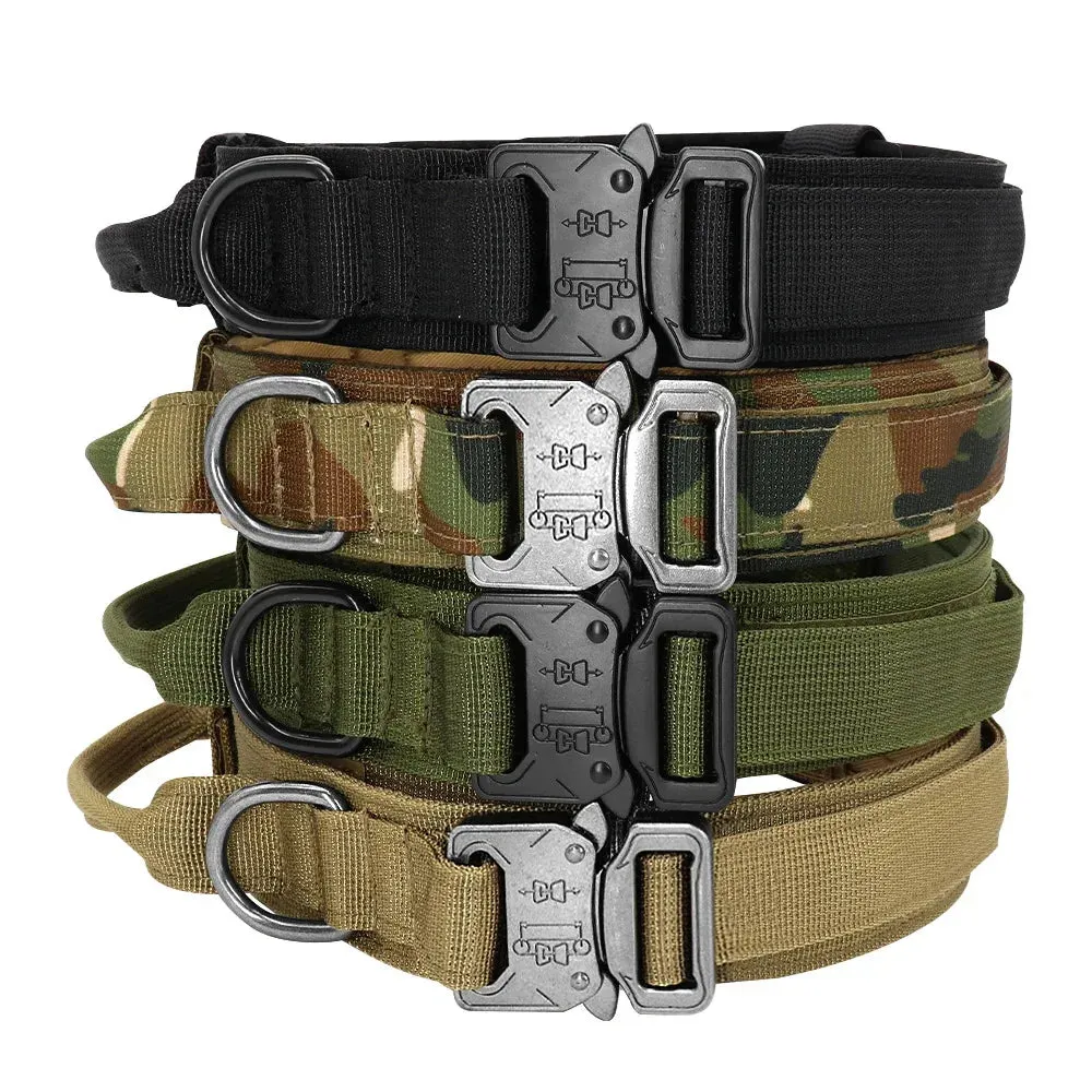 Durable Military Tactical Dog Collar Adjustable Pet Nylon Walking Training Collar For Medium Large Dogs Keji German Shepard