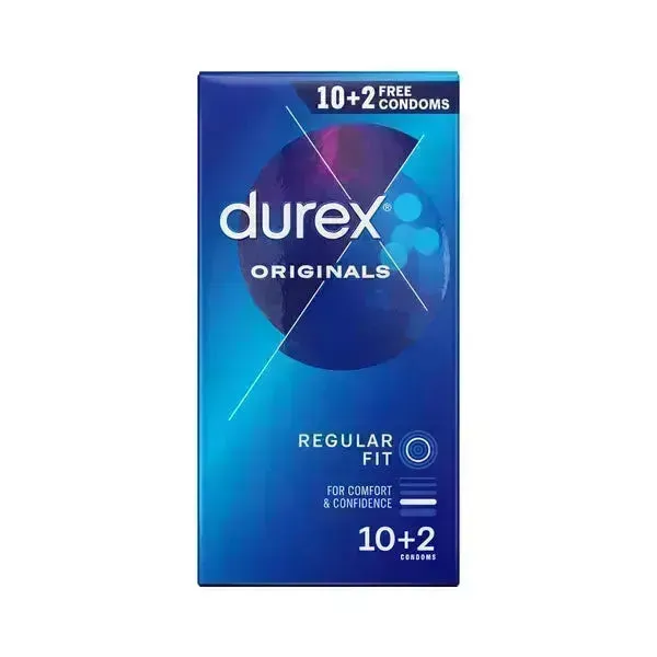 Durex Originals Regular Fit Condoms - Regular Fit Latex Condoms - 10 Pack   2 Free