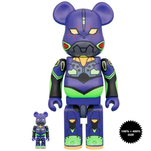 Evangelion Eva Unit 01 (New Paint Ver.) 100%   400% Bearbrick Set by Medicom Toy