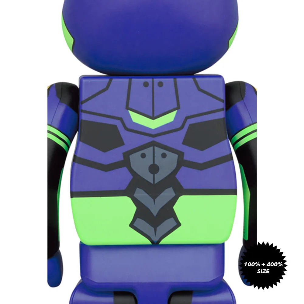 Evangelion Eva Unit 01 (New Paint Ver.) 100%   400% Bearbrick Set by Medicom Toy