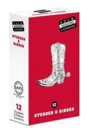 Four Seasons Studded & Ribbed Condoms 12 Pack