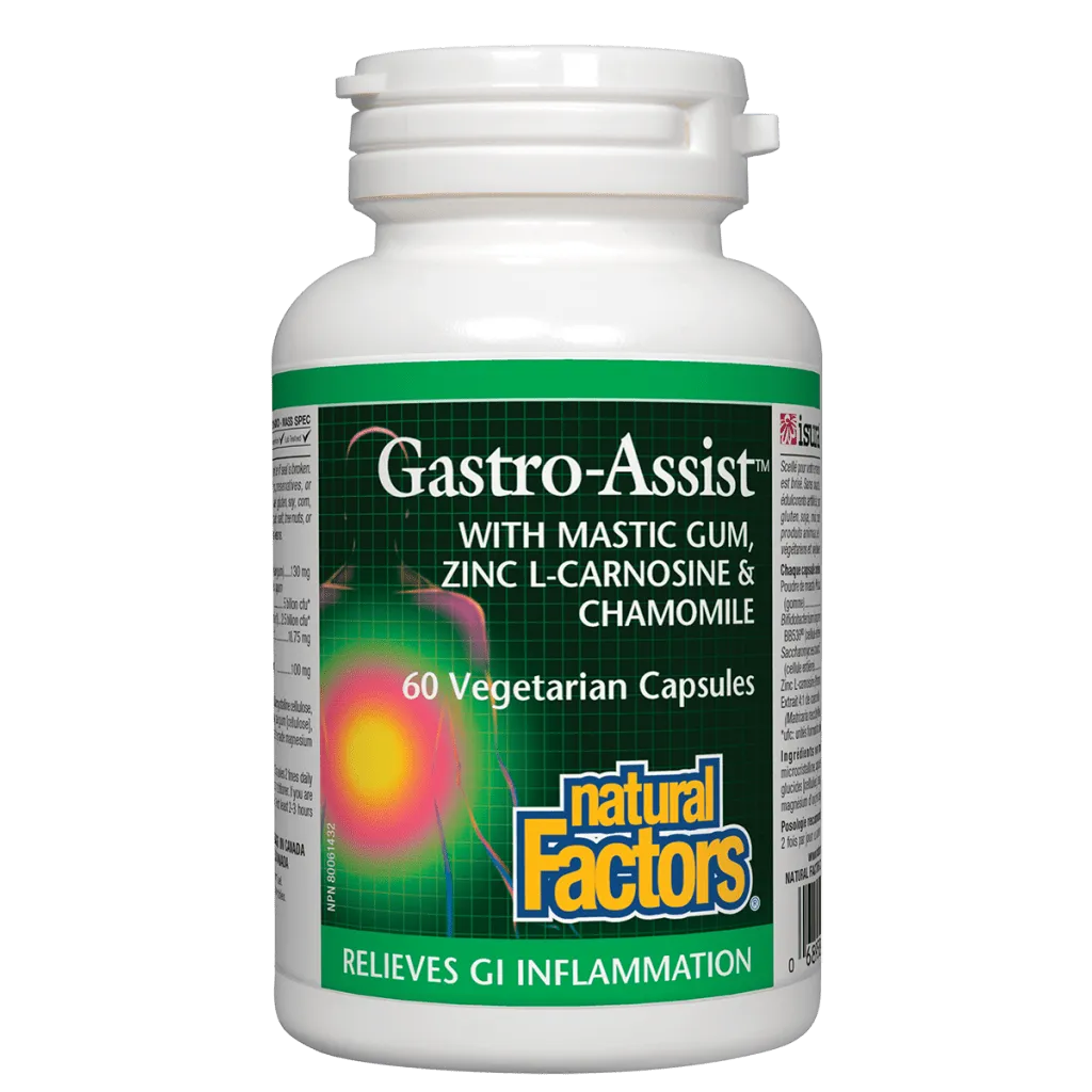 Gastro-Assist® with mastic gum, Saccharomyces boulardii & zinc L-carnosine  Vegetarian Capsules