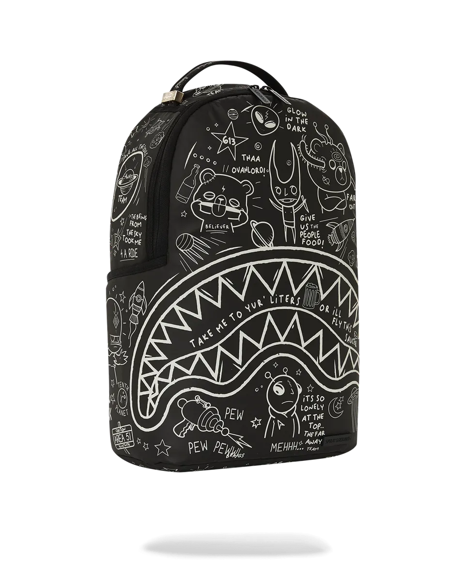 GLOW IN DARK INTERGALACTIC DOODLES DLXS BACKPACK