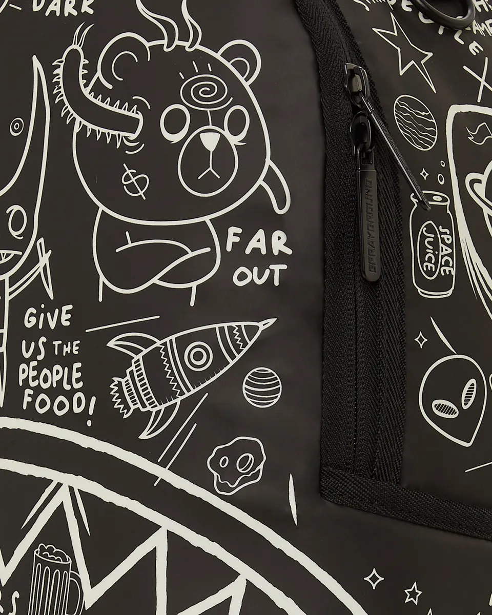 GLOW IN DARK INTERGALACTIC DOODLES DLXS BACKPACK