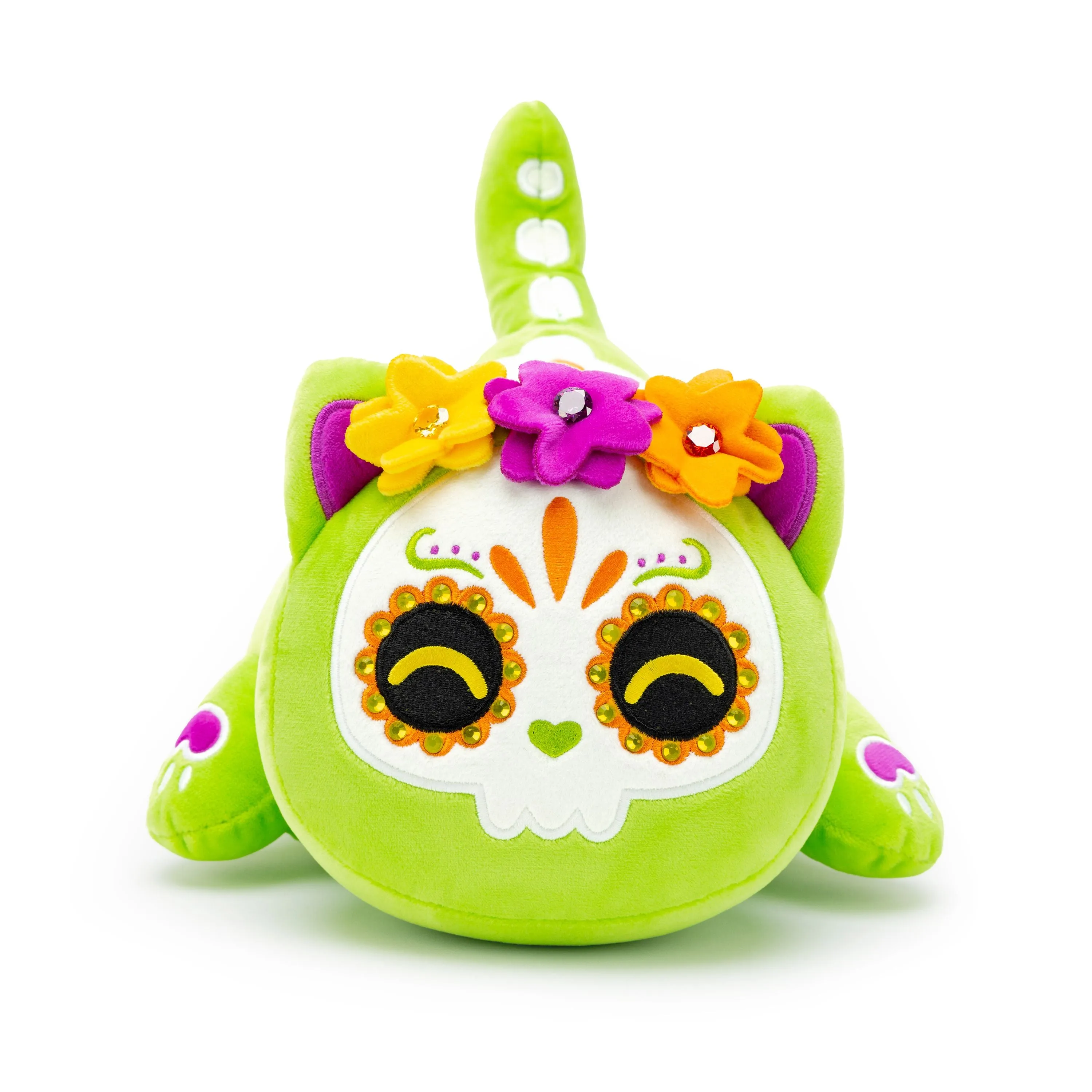 Green Sugar Skull Cat Plush