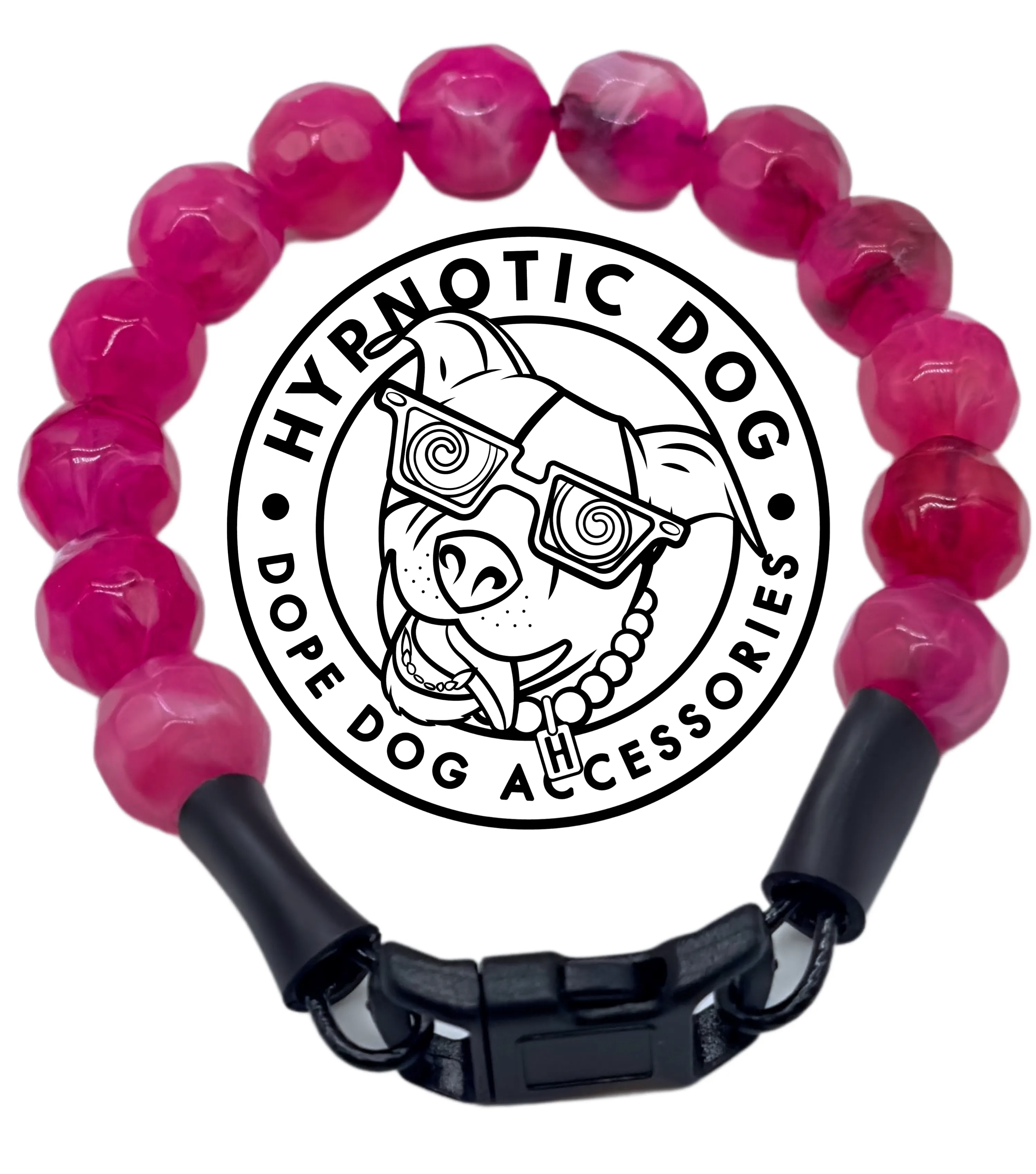 Magenta Faceted Gem MINI Acrylic [Small Dog/Cat Bead Collar]