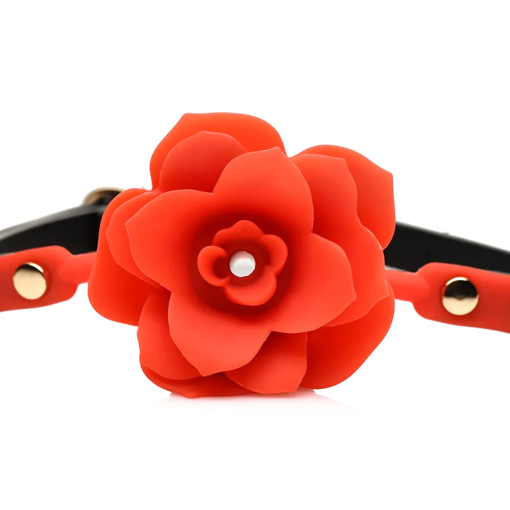 Master Series Blossom Gag Silicone Rose Gag