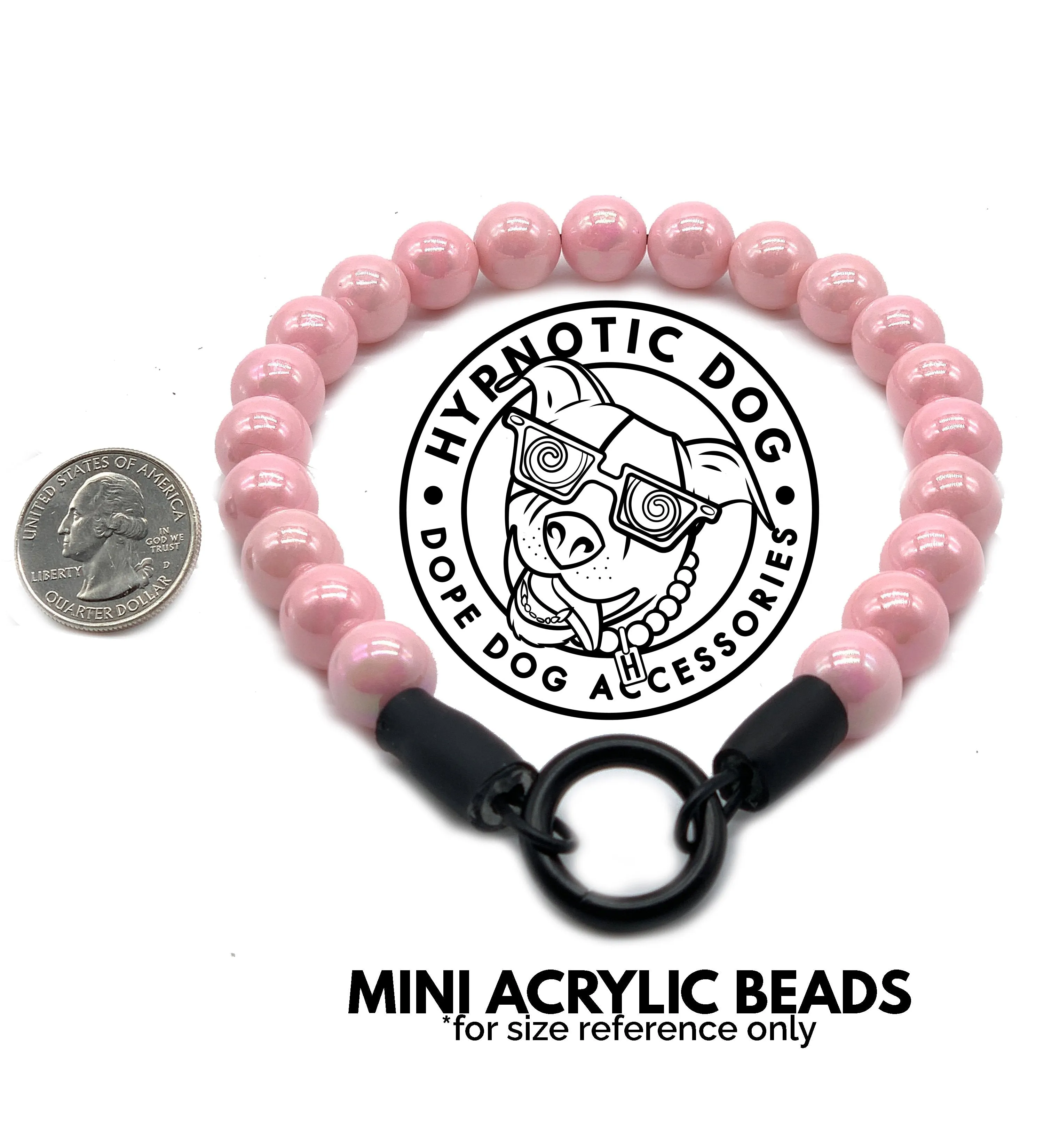 Mini Bubblegum Pink Pearl [Small Dog/Cat Bead Collar]
