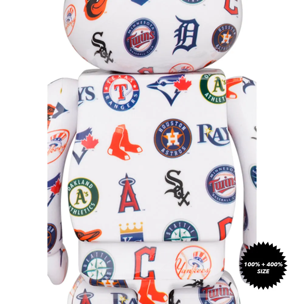 MLB American League 100%   400% Bearbrick Set by Medicom Toy