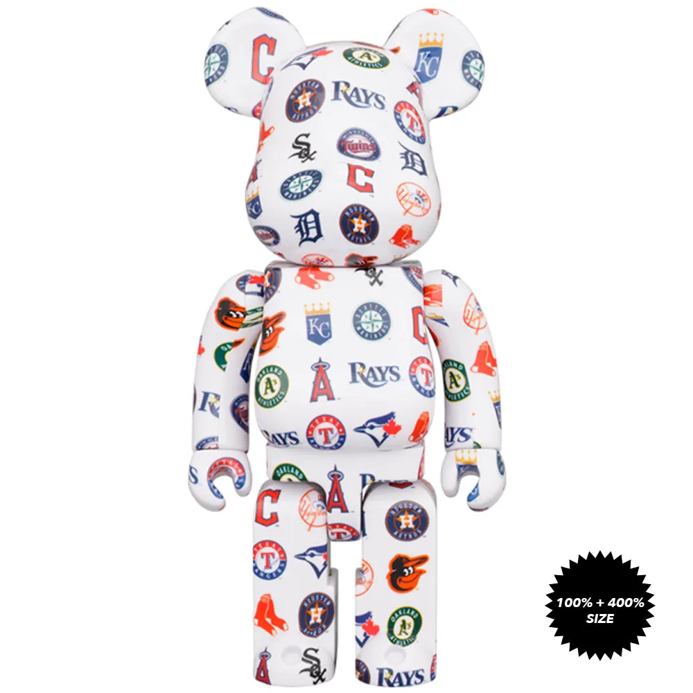 MLB American League 100%   400% Bearbrick Set by Medicom Toy