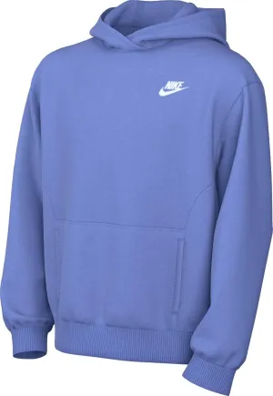 Nike Sportswear Club Fleece Big Kids' Pullover Hoodie (FD3000-494, Royal Pulse/White)